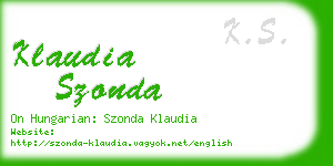 klaudia szonda business card